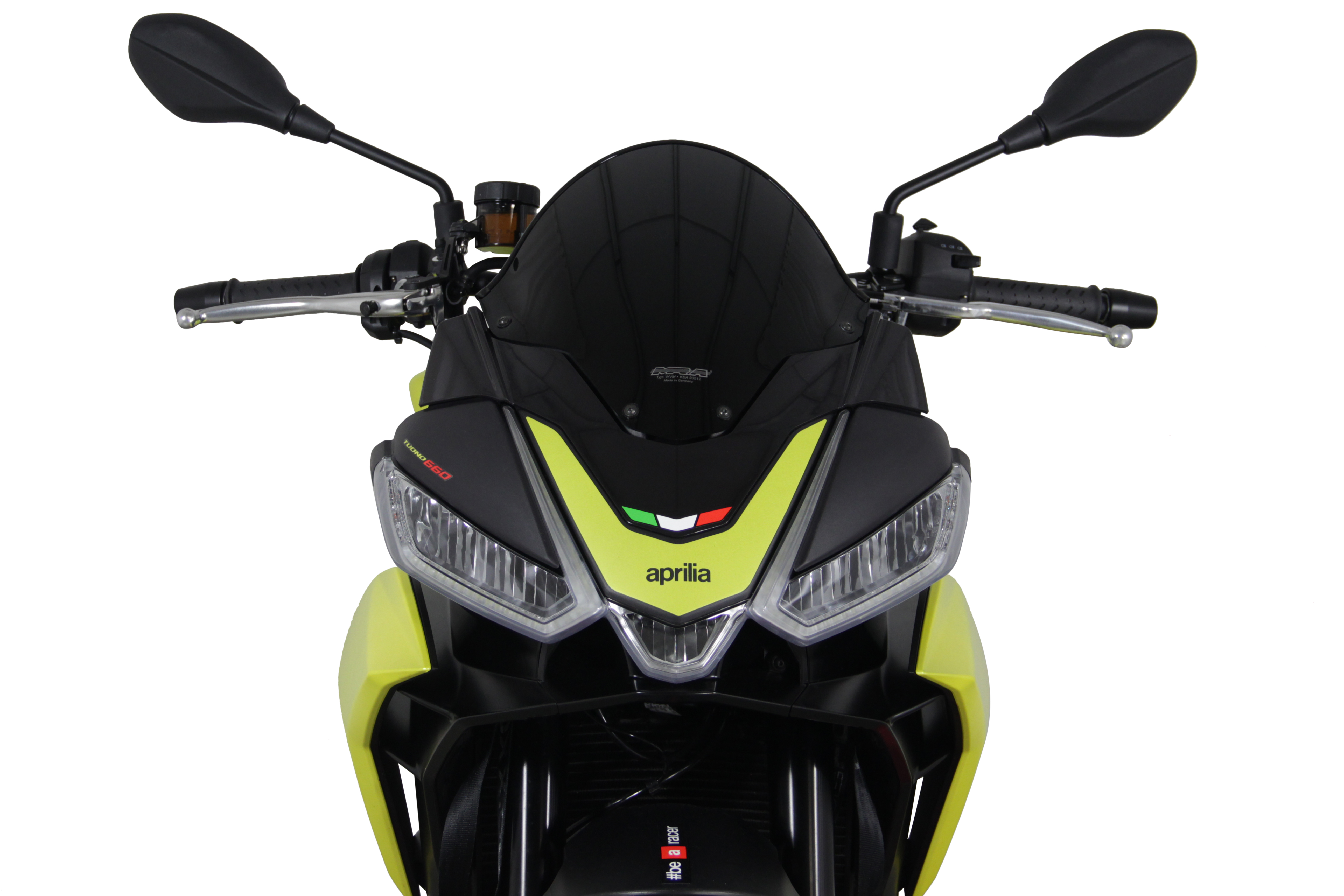MRA Parabrezza originale stampato "O" nero Aprilia Tuono 660 / V4 Factory (21-)