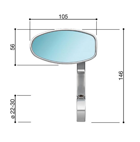 Specchietto per manubrio RIZOMA "REVERSE RETRO" destro o sinistro per Vespa, anodizzato grigio