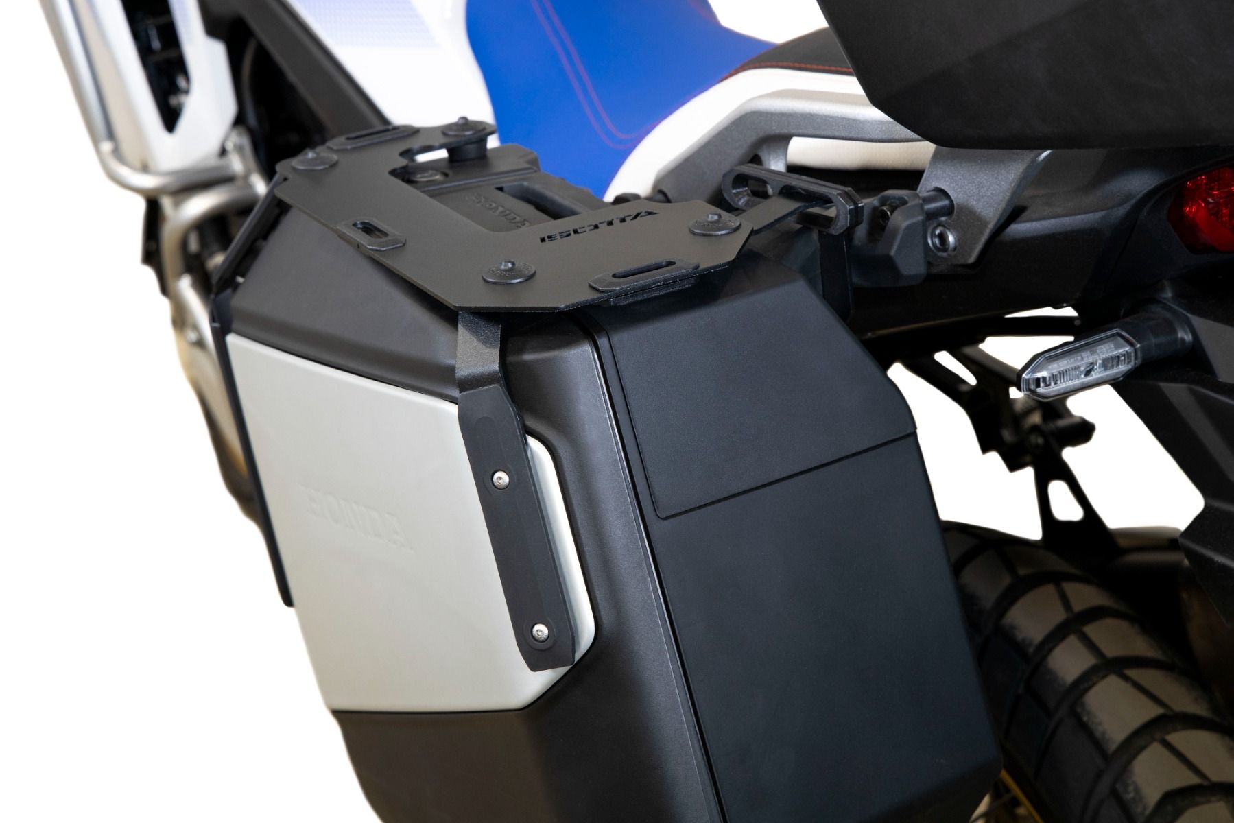 Portapacchi per valigie laterali Honda XL 750 Transalp /NT 1100 /ADV 750 /NC 750 X, alluminio, nero