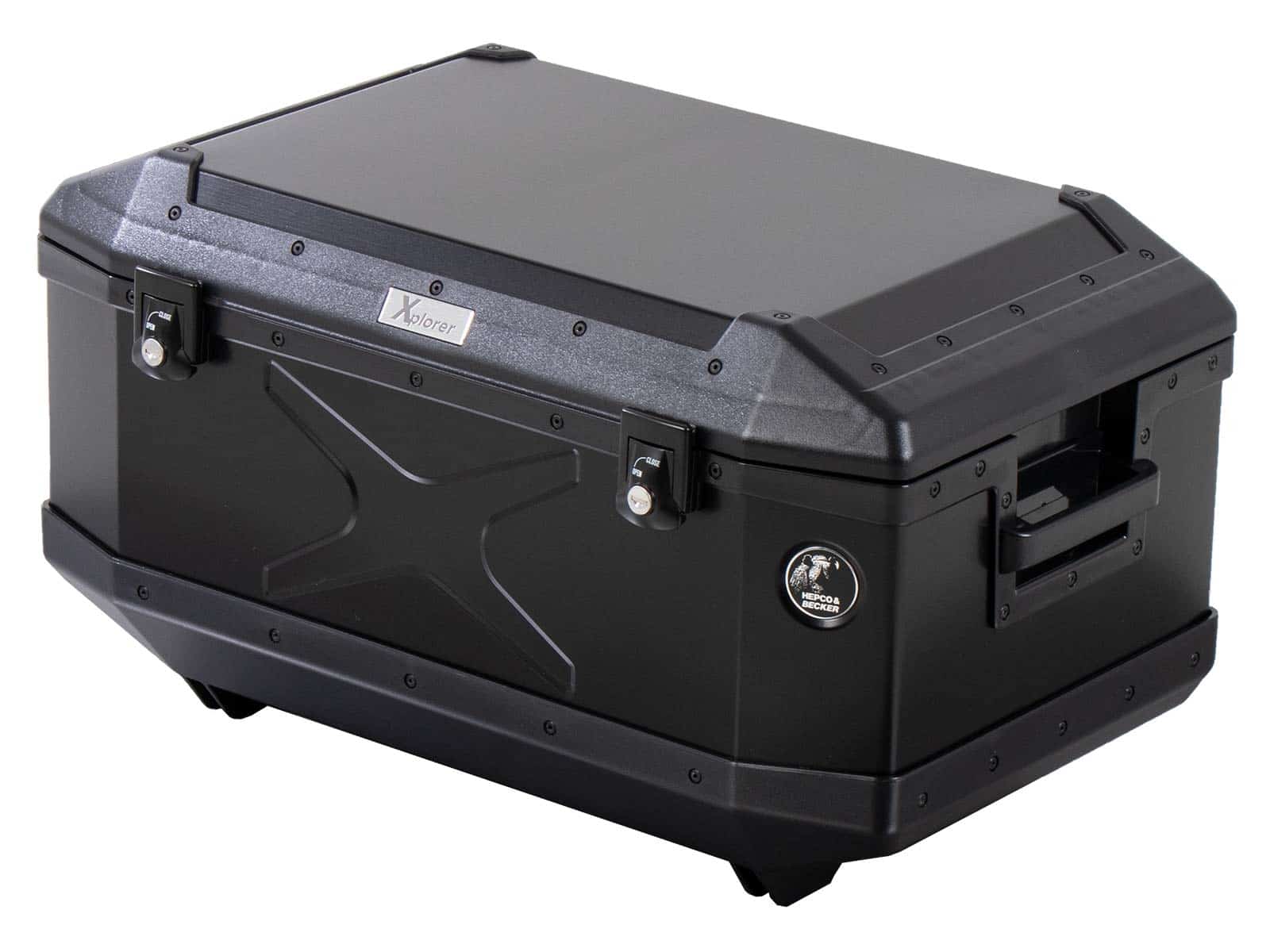 Bauletto in alluminio Xplorer 60 litri alluminio nero Hepco & Becker