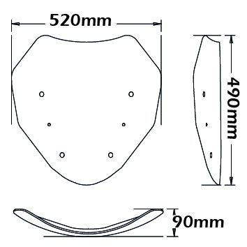 Cupolino medio su attacchi originali - altezza 490 mm per BMW R 1200 RT /R 1250 RT
