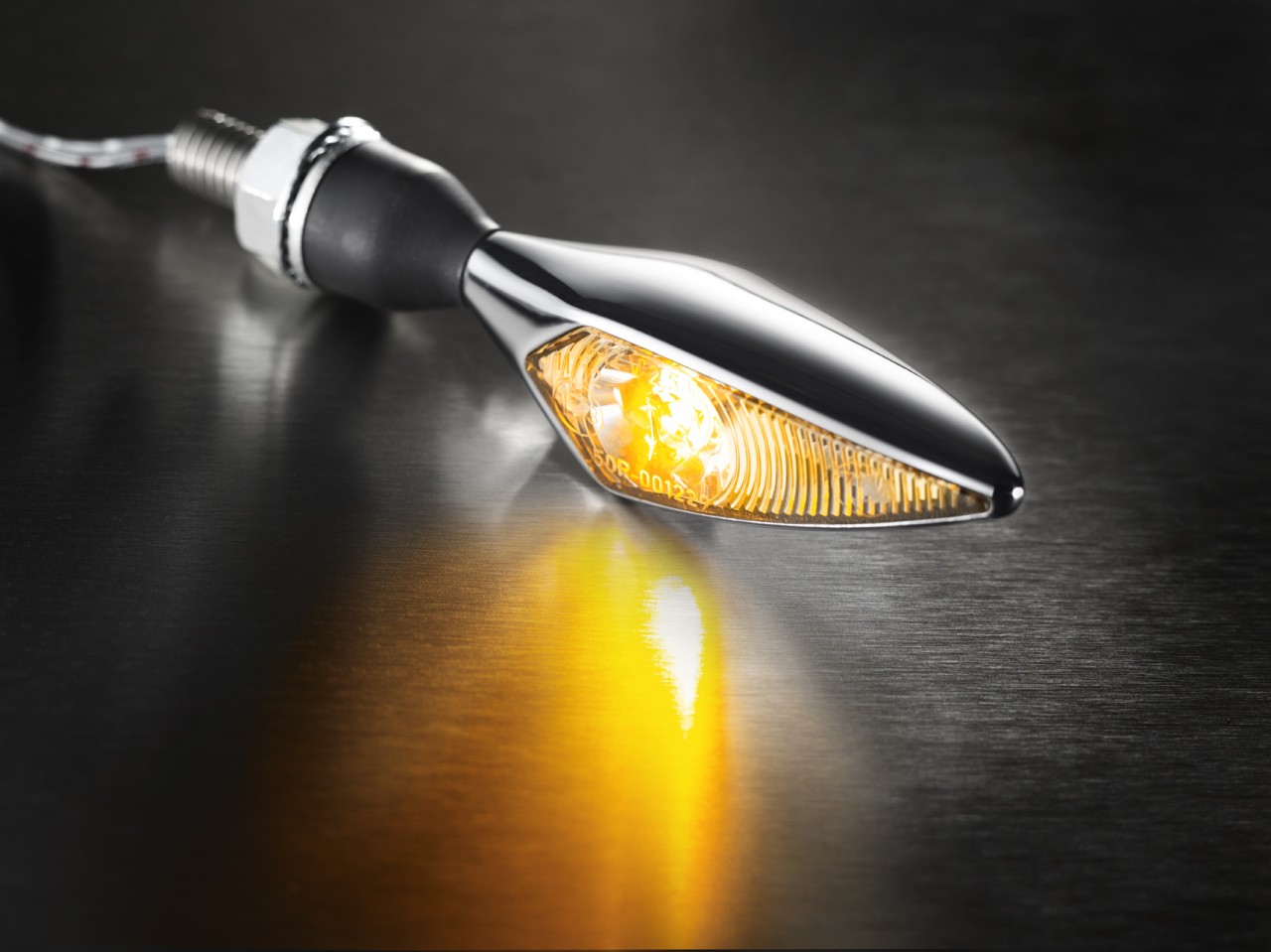 Indicatore Kellermann, rombo, acciaio, LED, VR/HL, 12 V, cromo lucido, M8x20, omologato E