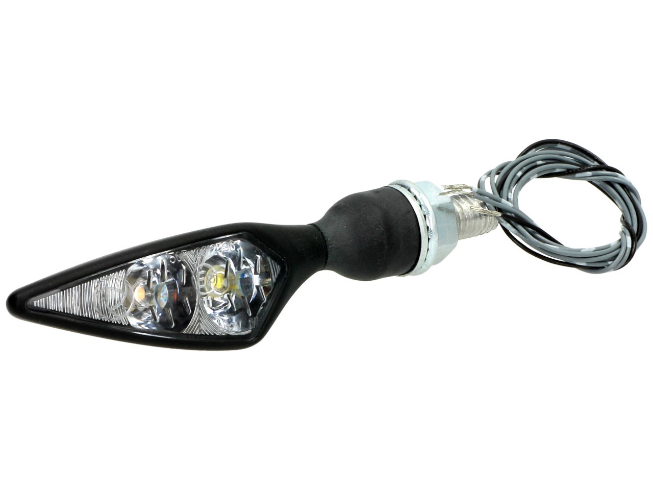 Indicatore Kellermann, rombo PL, acciaio, LED, anteriore destro, 12 V, nero satinato, omologazione E