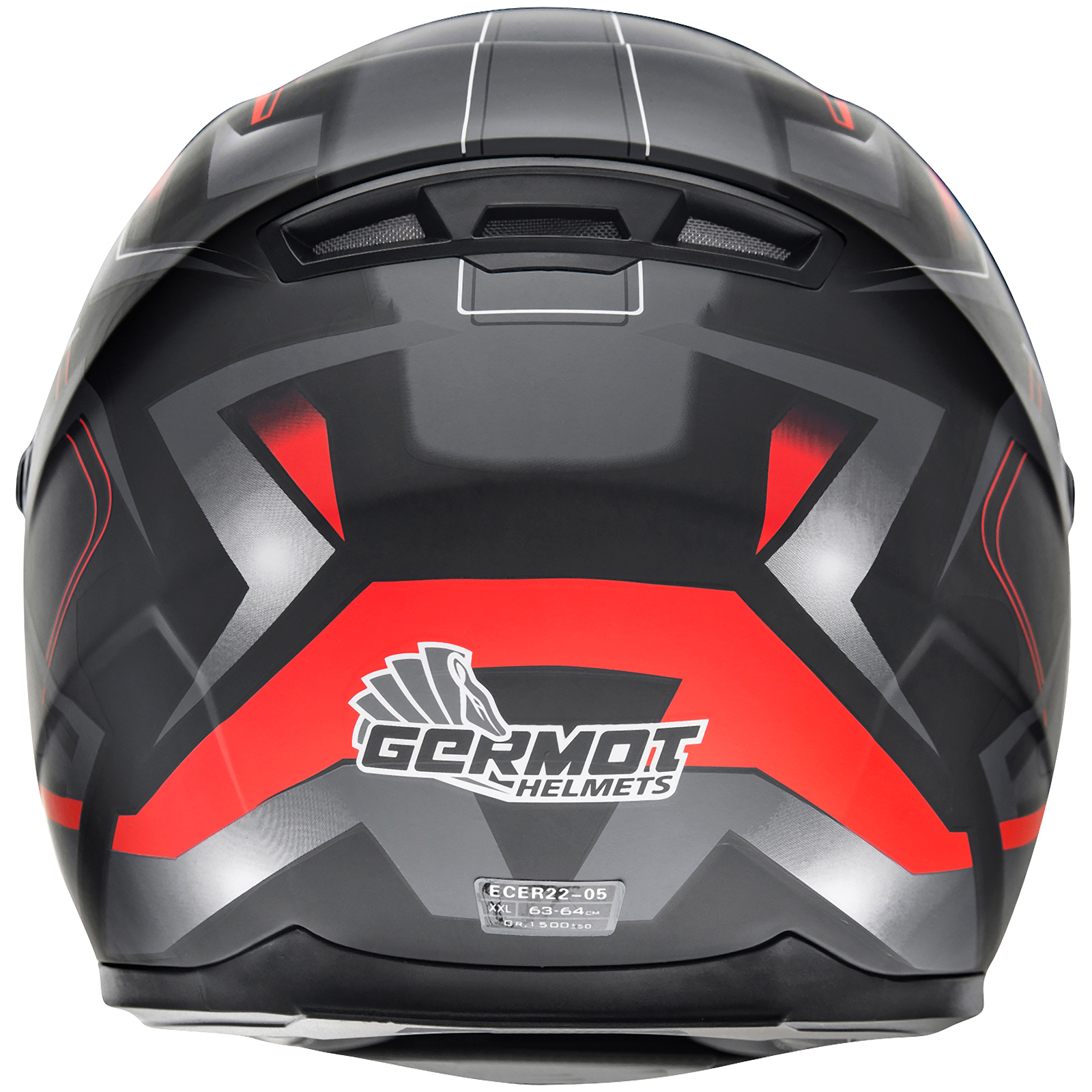 Casco integrale Germot GM 320, nero opaco/rosso