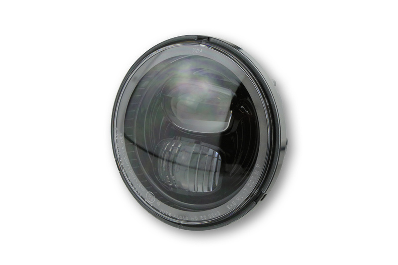 HIGHSIDER pro 5 3/4 pollici Inserto faro tipo 7 LED nero con anello luce di parcheggio, rotondo, E-Gepr