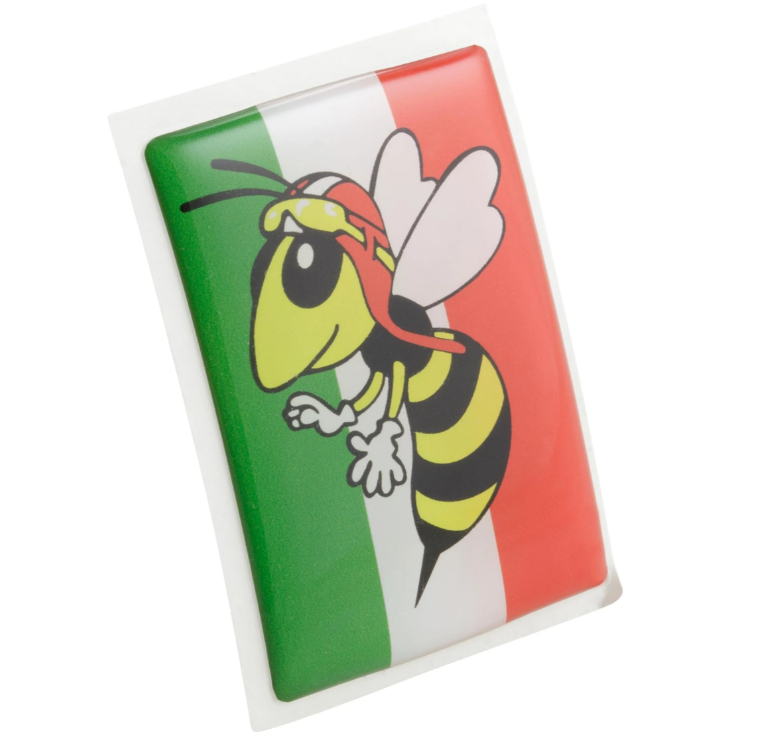 Emblema Vespa "Wasp" a 4 angoli a cascata, verde/bianco/rosso