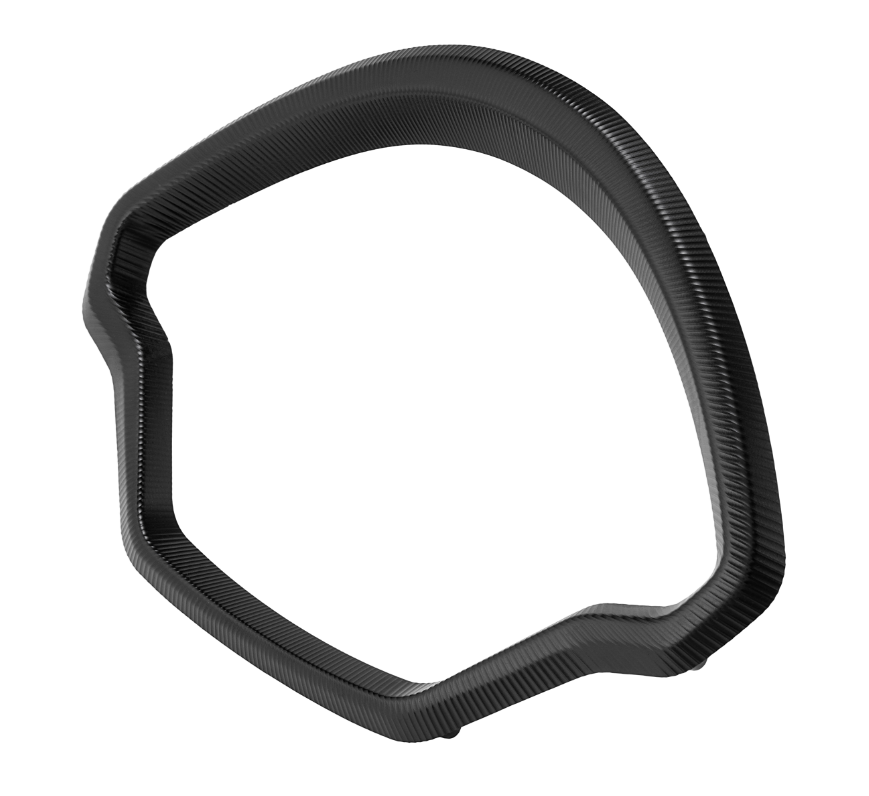 Anello decorativo tachimetro per Vespa GTS/GTS Super 125/300cc (`22-), alluminio, anodizzato nero