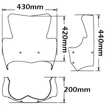 Cupolino Sportivo alto per BMW K 1200 R /K 1300 R, trasparente