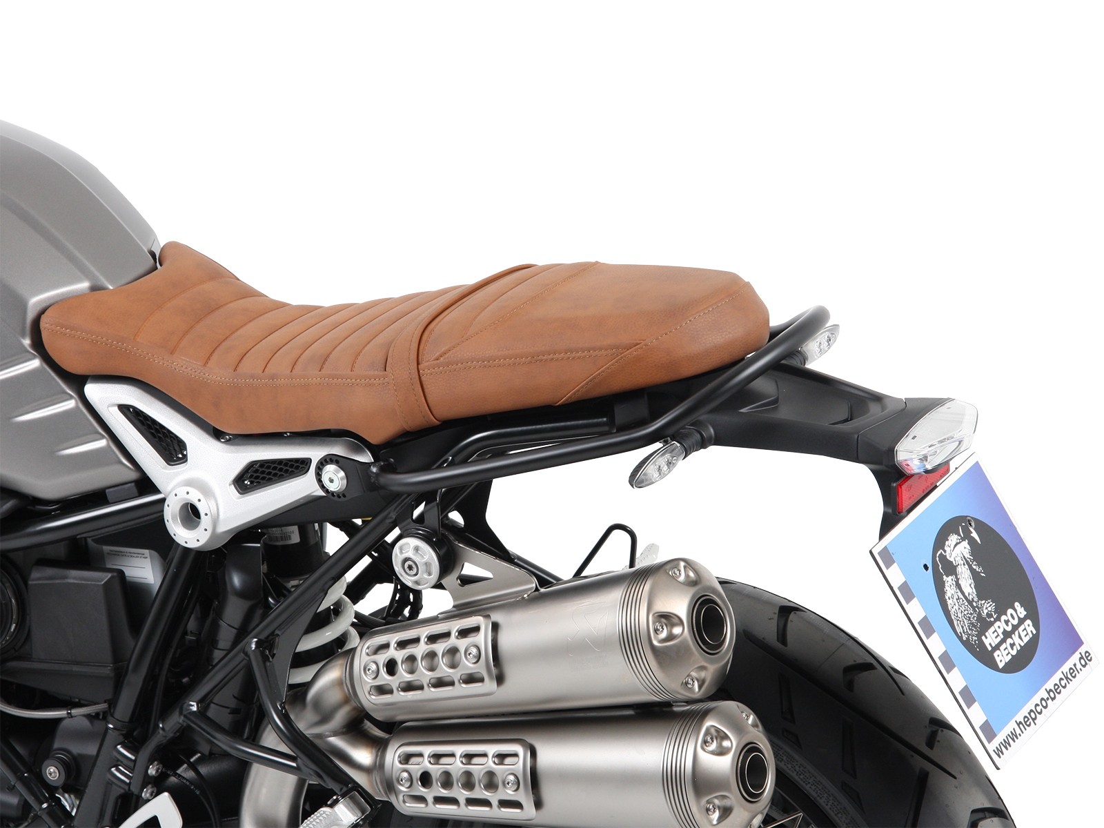 Maniglione passeggero / ringhiera nera per BMW R nineT Scrambler (16-23) Hepco & Becker