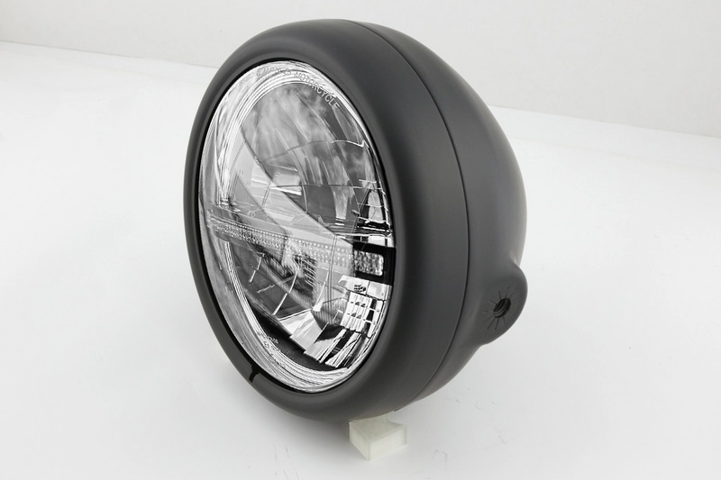 HIGHSIDER pro 5 3/4 pollici Faro Pecos Tipo 12 LED Nero Montaggio laterale, Con TFL