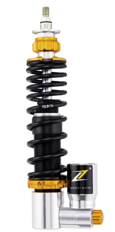 Ammortizzatore "Black Edition", anteriore per Vespa Primavera/Sprint 50 -150cc ('17-), argento/arancio/nero