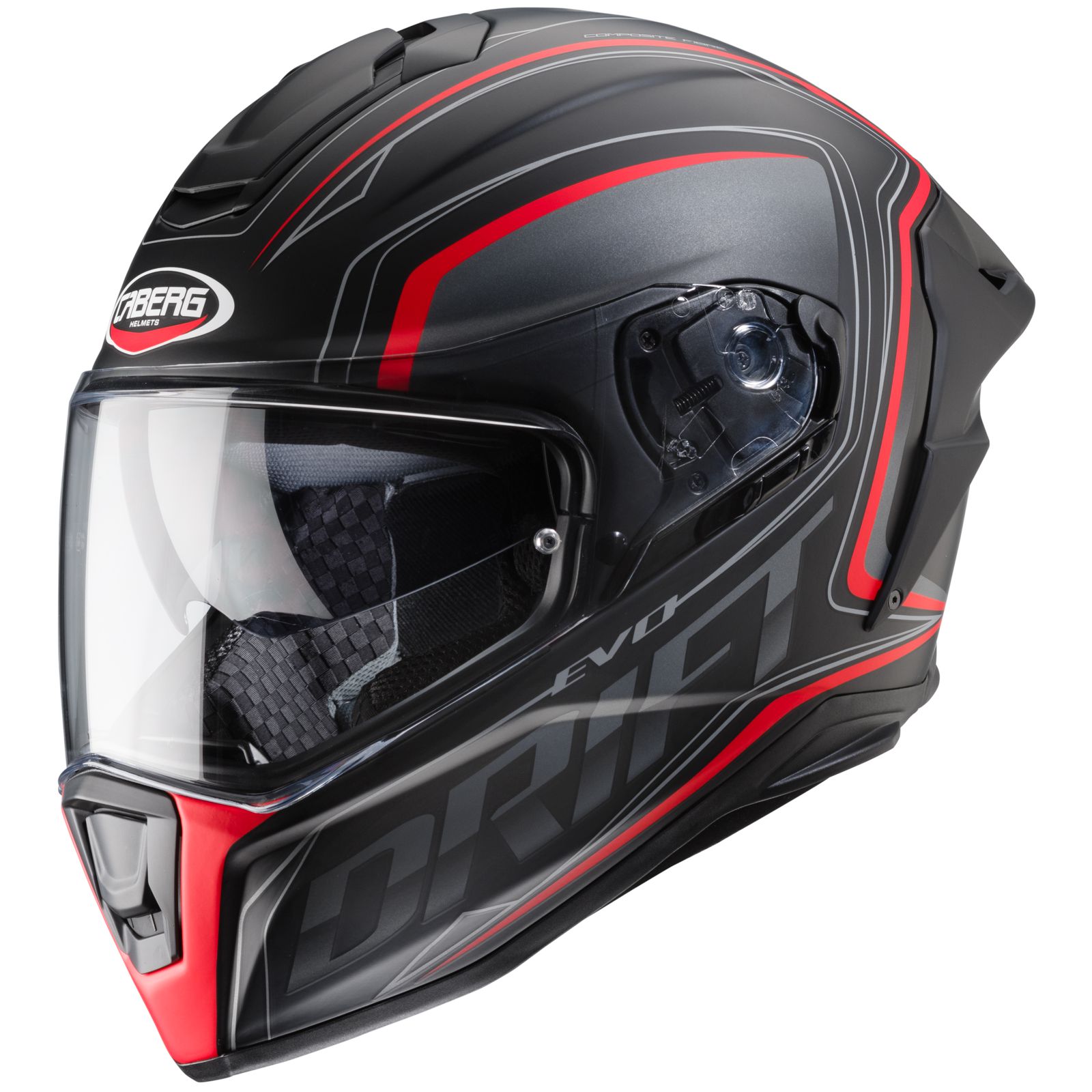 Caberg Casco Drift Evo Integra, nero opaco/grigio-fluo-rosso