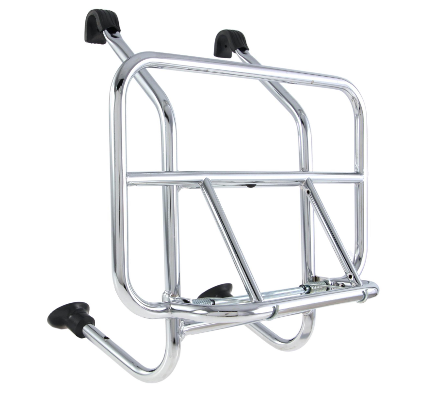 Portapacchi anteriore per Vespa PX 80-200cc, pieghevole, cromato
