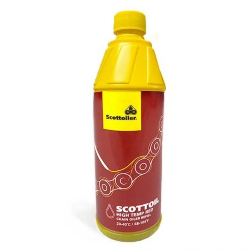 Ricarica di olio Scottoiler per eSystem e vSystem Red Kit ad alta temperatura 20-40°C - 500ml