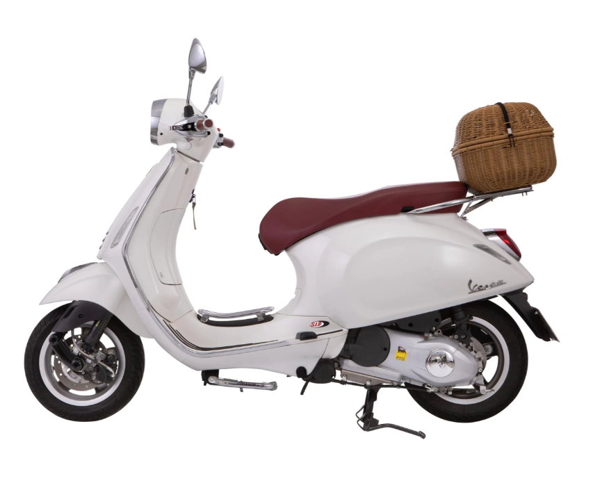 Kit cestino "Classic" con portapacchi per Vespa LX/LXV/S 50-150cc, marrone