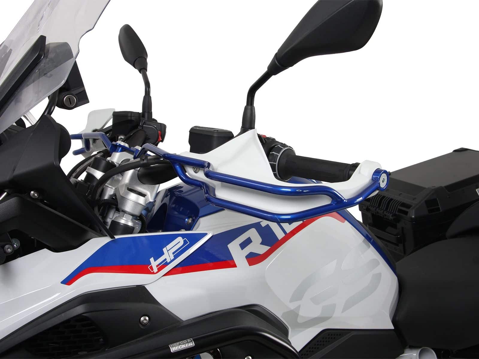 Protezione maniglia blu metallizzato per BMW R 1200 GS Adventure (14-18) Hepco & Becker