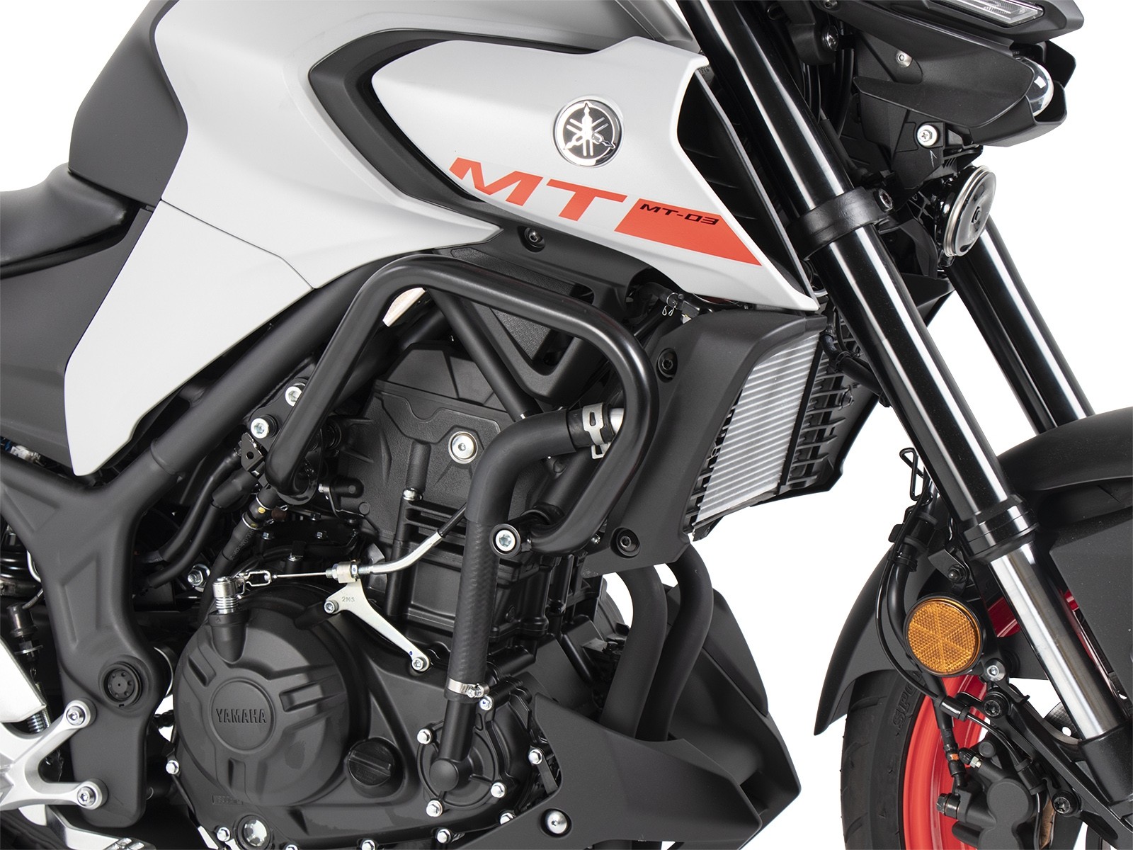 Barra protezione motore inclusa protezione nera per Yamaha MT-03 (Bj.20-) Hepco & Becker