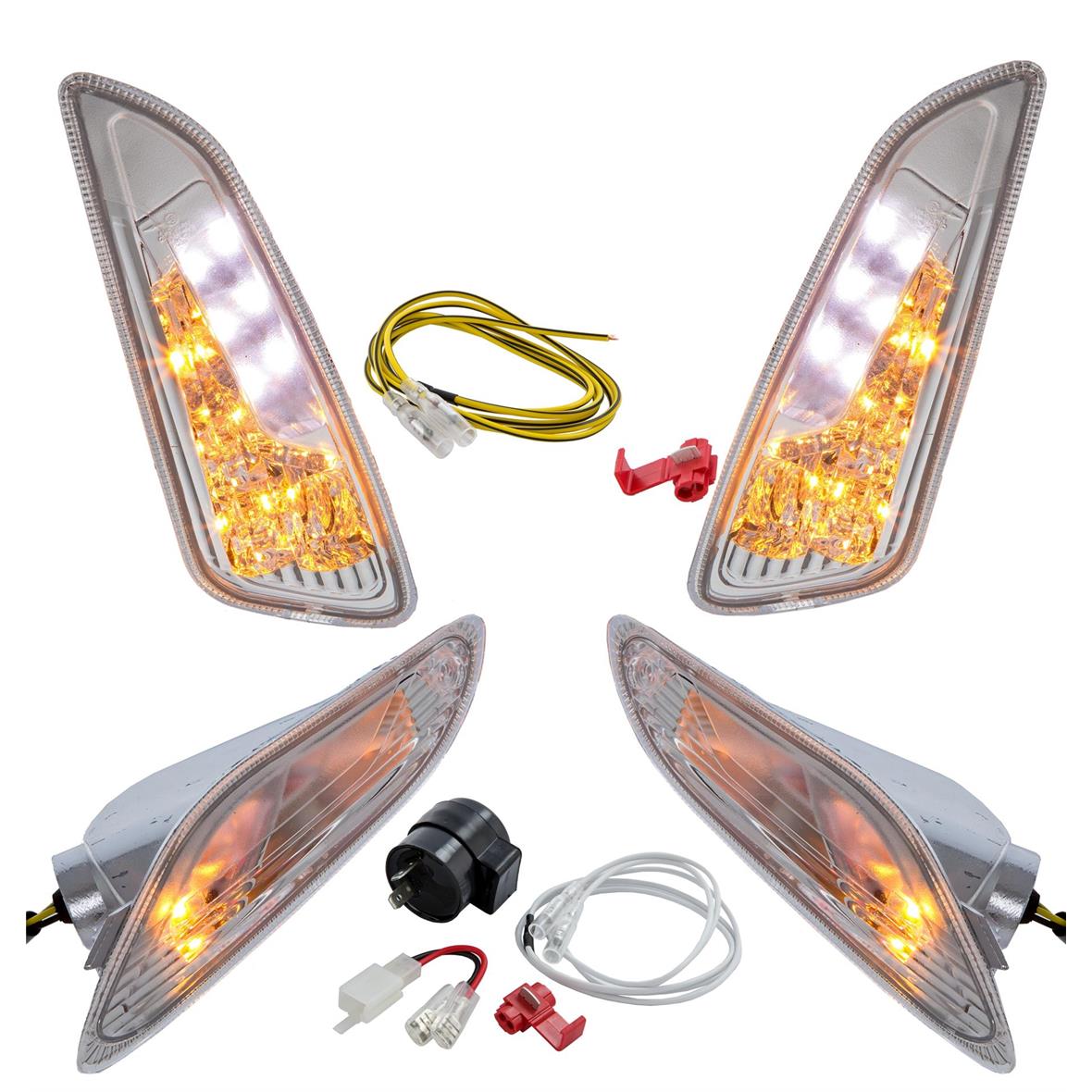 Set indicatori di direzione a LED trasparente per Vespa Primavera/Sprint 50cc 2T/4T