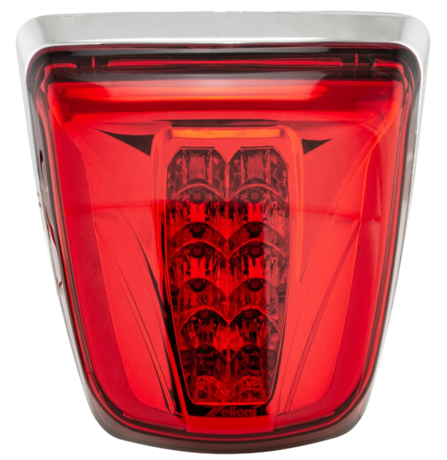 Fanale posteriore LED rosso per Vespa Primavera/​Sprint 50-150ccm, bordo - cromato