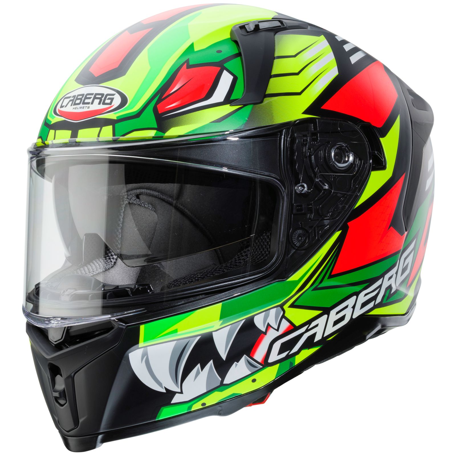 Caberg Casco Avalon Giga, nero opaco/giallo fluo-rosso
