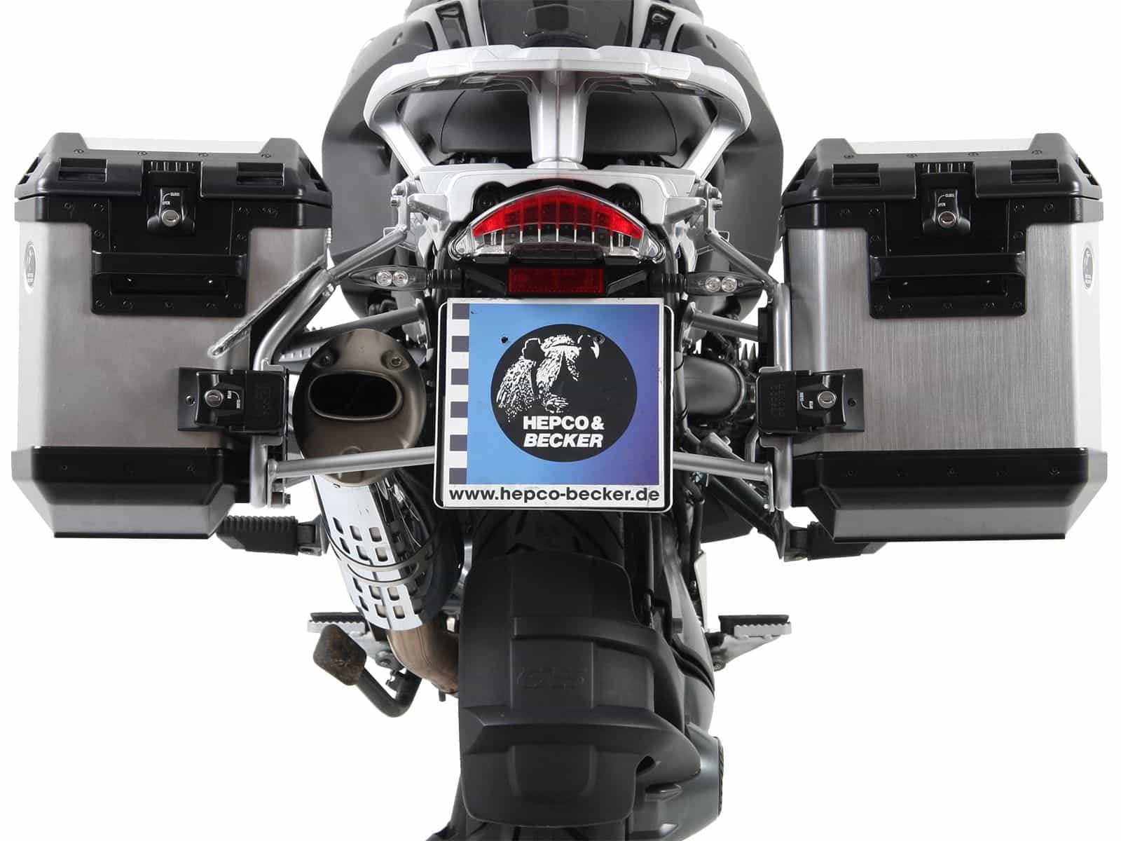 Set portavaligie Portavaligie incluso set di valigie Xplorer Cutout argento per BMW R 1200 GS /Adventure (-13)