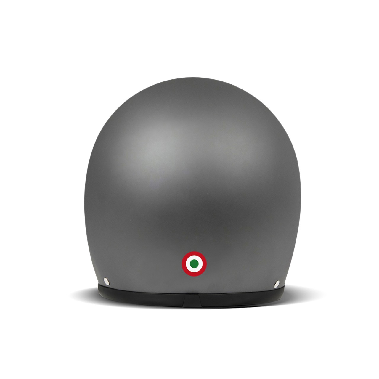 DMD casco jet Retro, nero, opaco, Ita Grey, fibra di vetro, ECE 22.06
