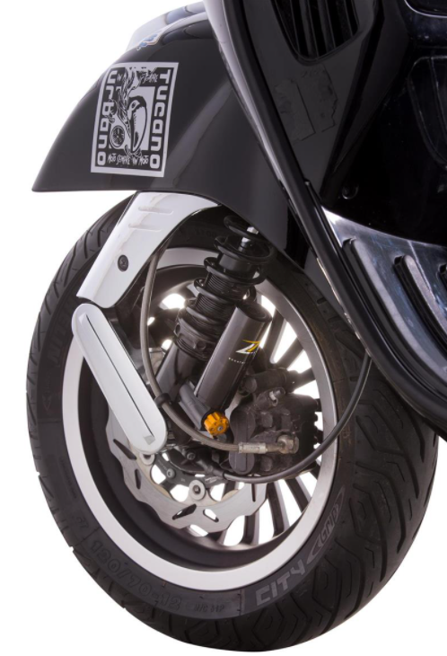 Ammortizzatore "Black Edition", anteriore per Vespa Primavera/Sprint 50 -150cc 2T/4T AC, nero