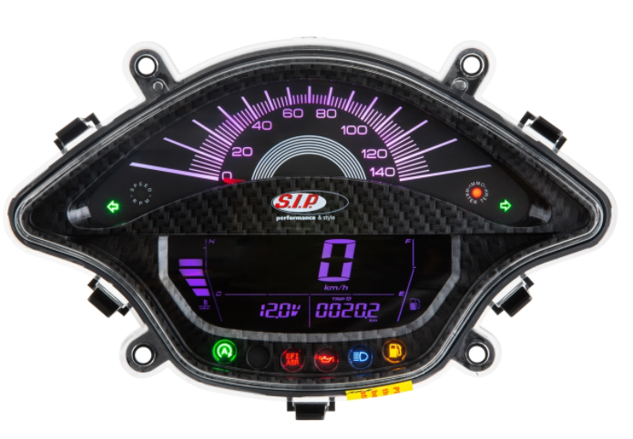 Contagiri/tachimetro per Vespa Primavera/Sprint 50-150cc 2T/4T AC, look carbonio