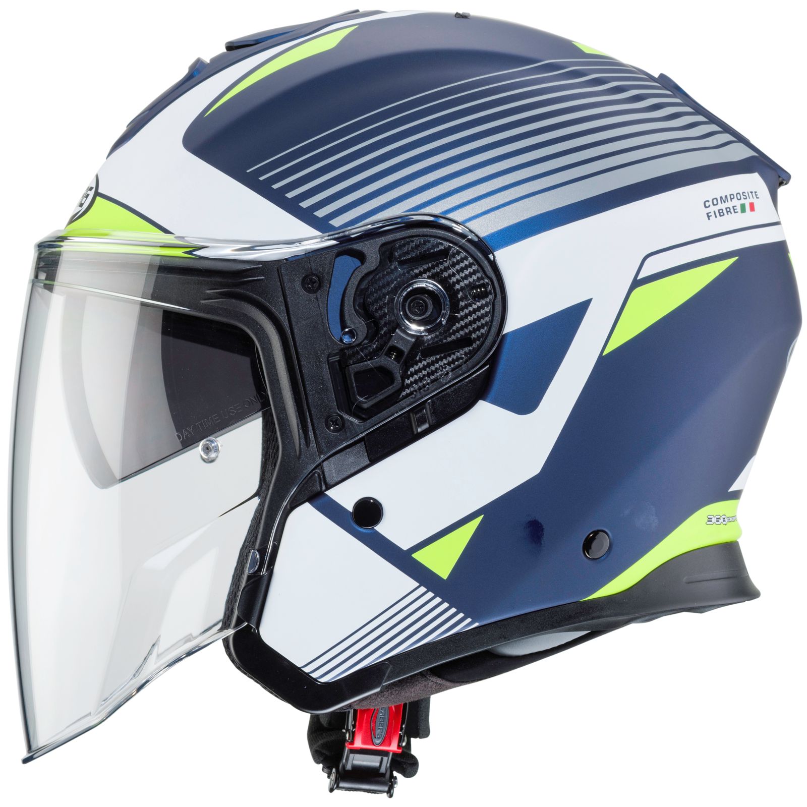 Caberg Casco Flyon Rio, blu opaco/bianco-fluo-giallo