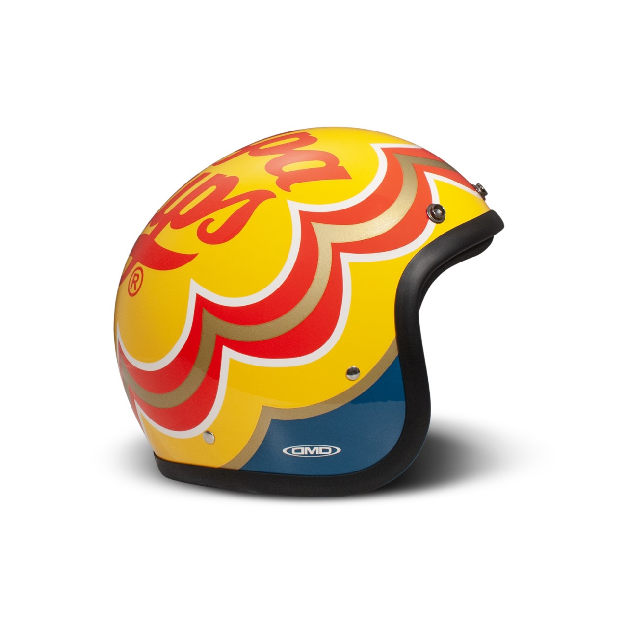 DMD casco jet Retro, marrone, lucido, Caffè, XS, fibra di vetro, ECE 22.06