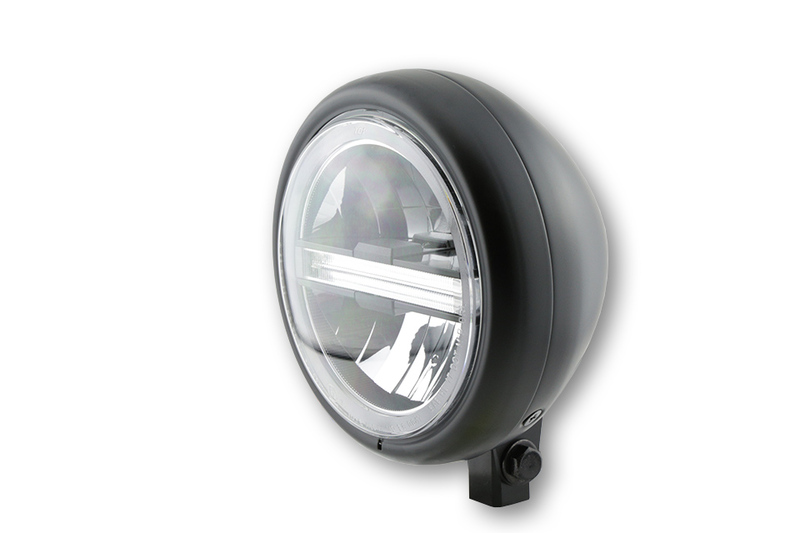 HIGHSIDER pro 5 3/4 pollici Faro Pecos Tipo 6 LED Nero Montaggio Inferiore, Con TFL