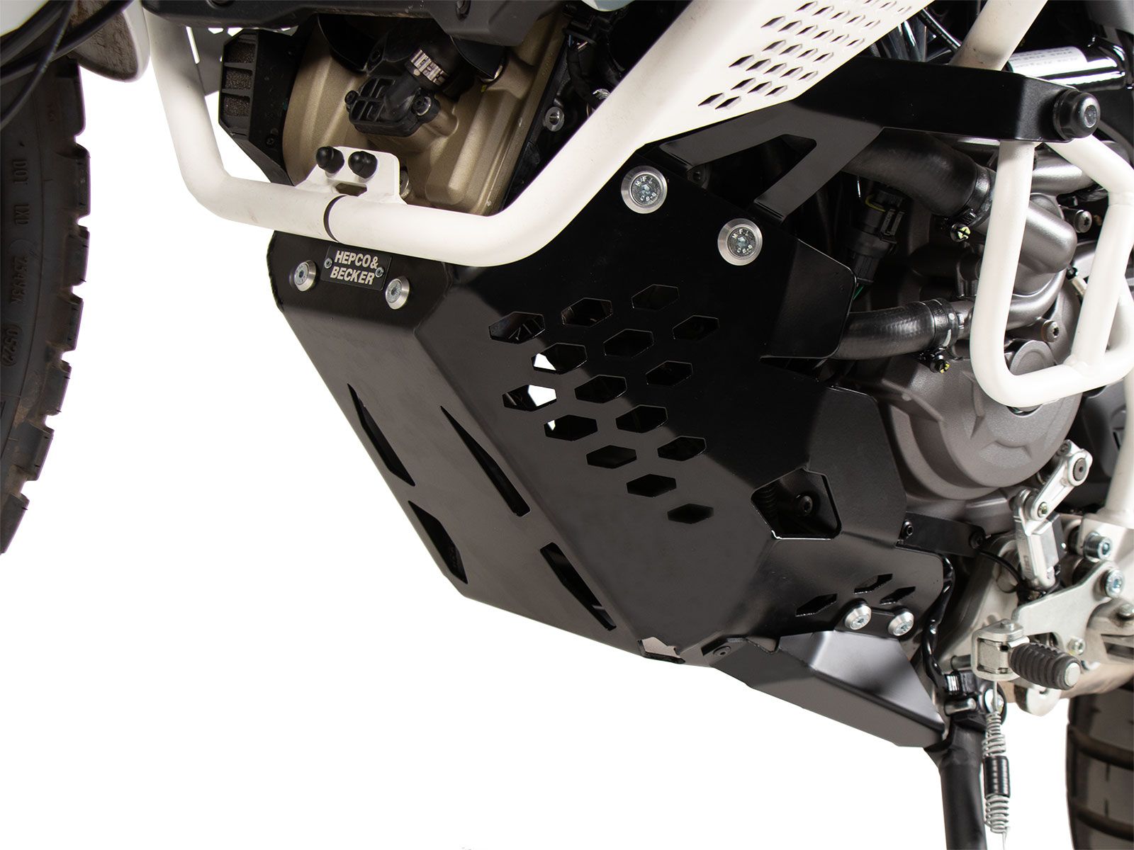 Piastra di protezione motore nera per Ducati DesertX (22-) Hepco & Becker