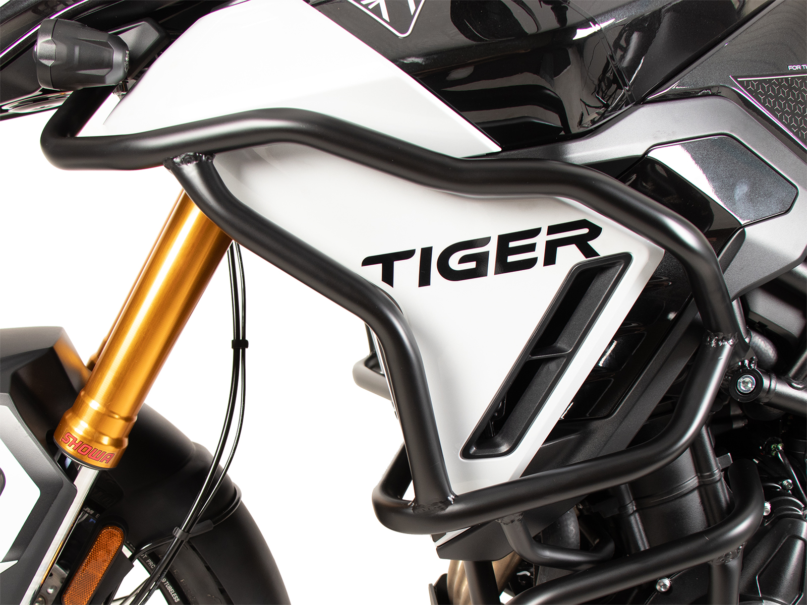 Barra di protezione serbatoio "Solid" nera per Triumph Tiger 900 GT / Pro (24-) Hepco & Becker