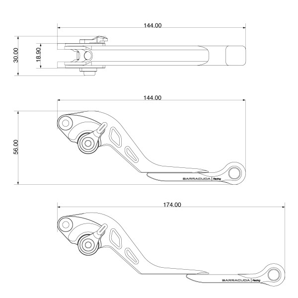 Set di leve per Kawasaki Z900 / Z650 / Ninja 650 / Versys 650 / Versys 1000 - Barracuda