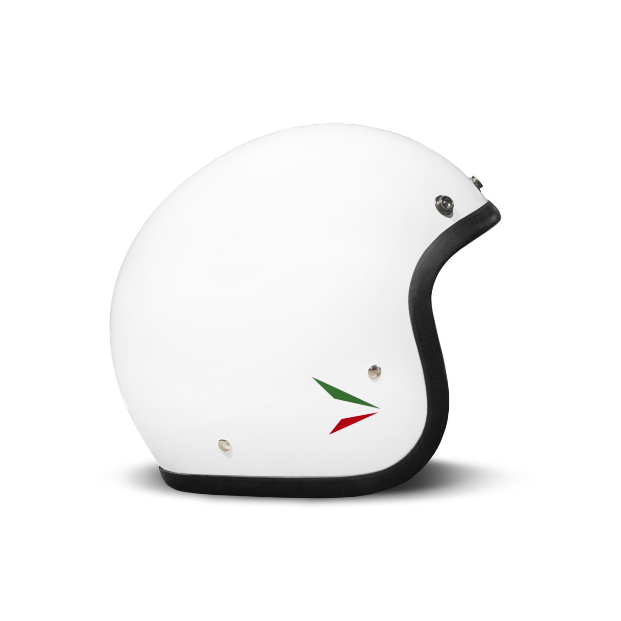 Casco jet DMD Retro, bianco, lucido, Ita White, fibra di vetro, ECE 22.06