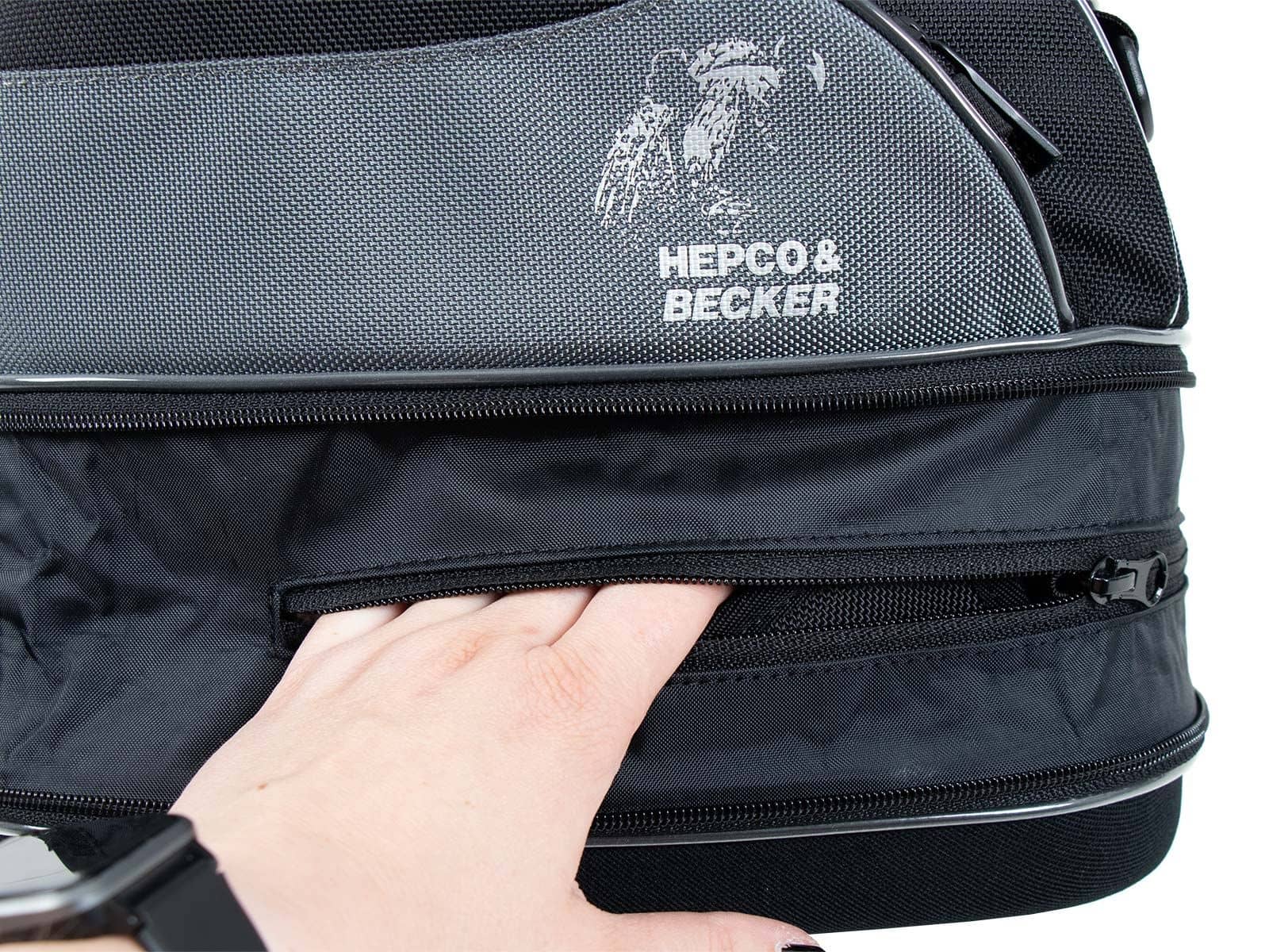 Borsa posteriore Street nera, attacco universale per cintura, Hepco & Becker