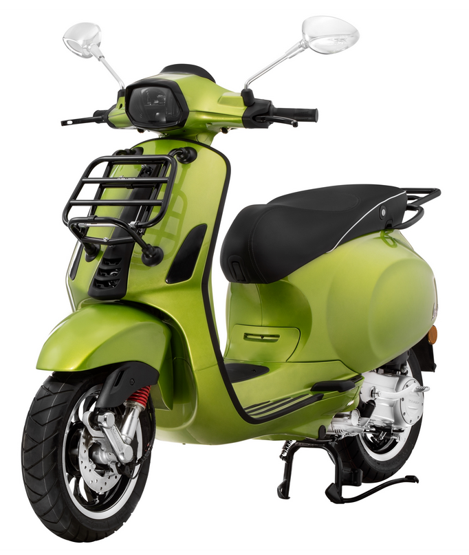 Portapacchi posteriore per Vespa Primavera /Sprint /Elettrica 50-150ccm, nero lucido