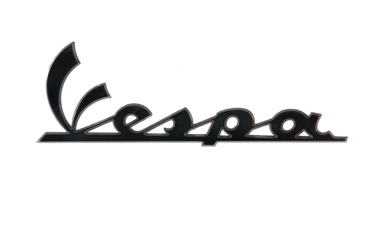 Scritta "Vespa" sullo scudo anteriore - nero lucido/antracite