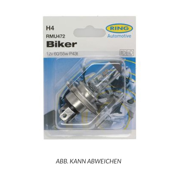 Lampadina ad anello, lampadina, H4, blister 1 pezzo, 12 V, 60/55 W, P43t