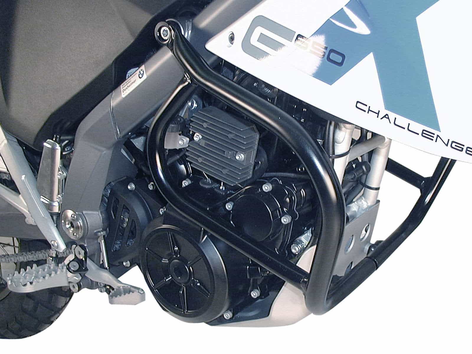 Protezione motore nera per BMW G 650 X Country/Challenge (07-10) Hepco & Becker
