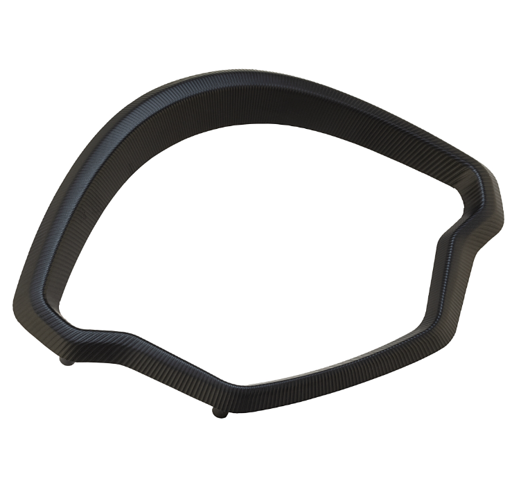 Anello decorativo tachimetro per Vespa GTS/GTS Super 125/300cc (`22-), alluminio, anodizzato nero opaco