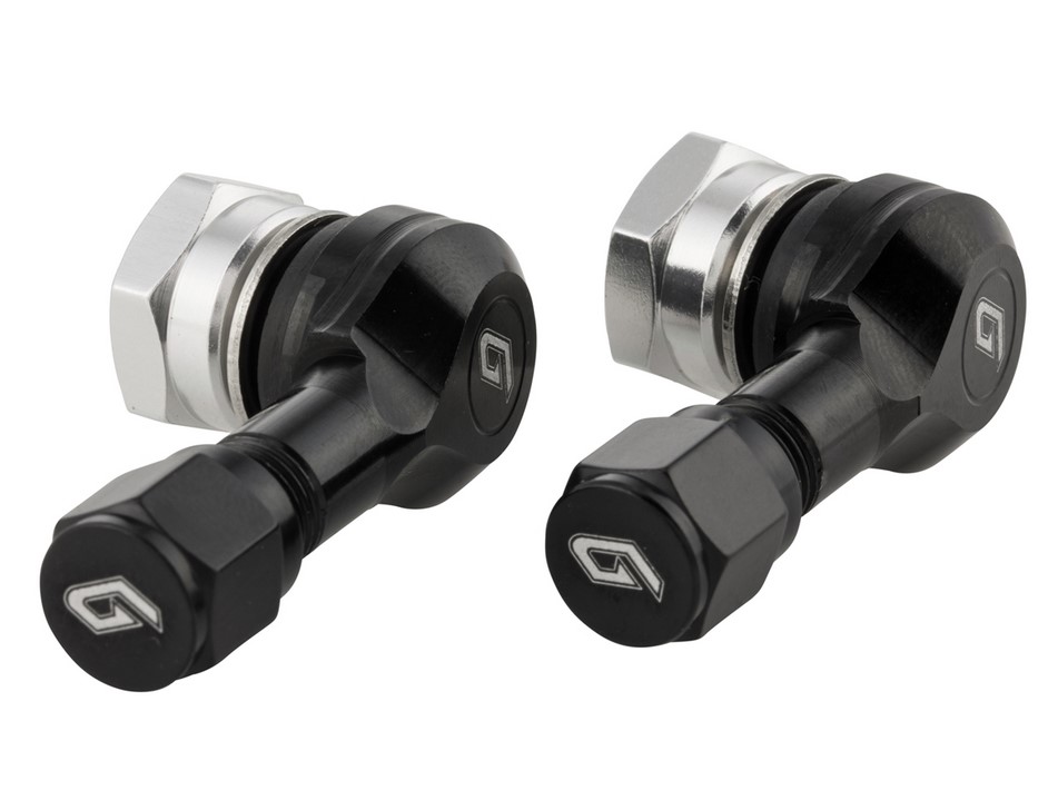 Inserto valvola per pneumatici/cerchi tubeless 80°, anodizzato nero