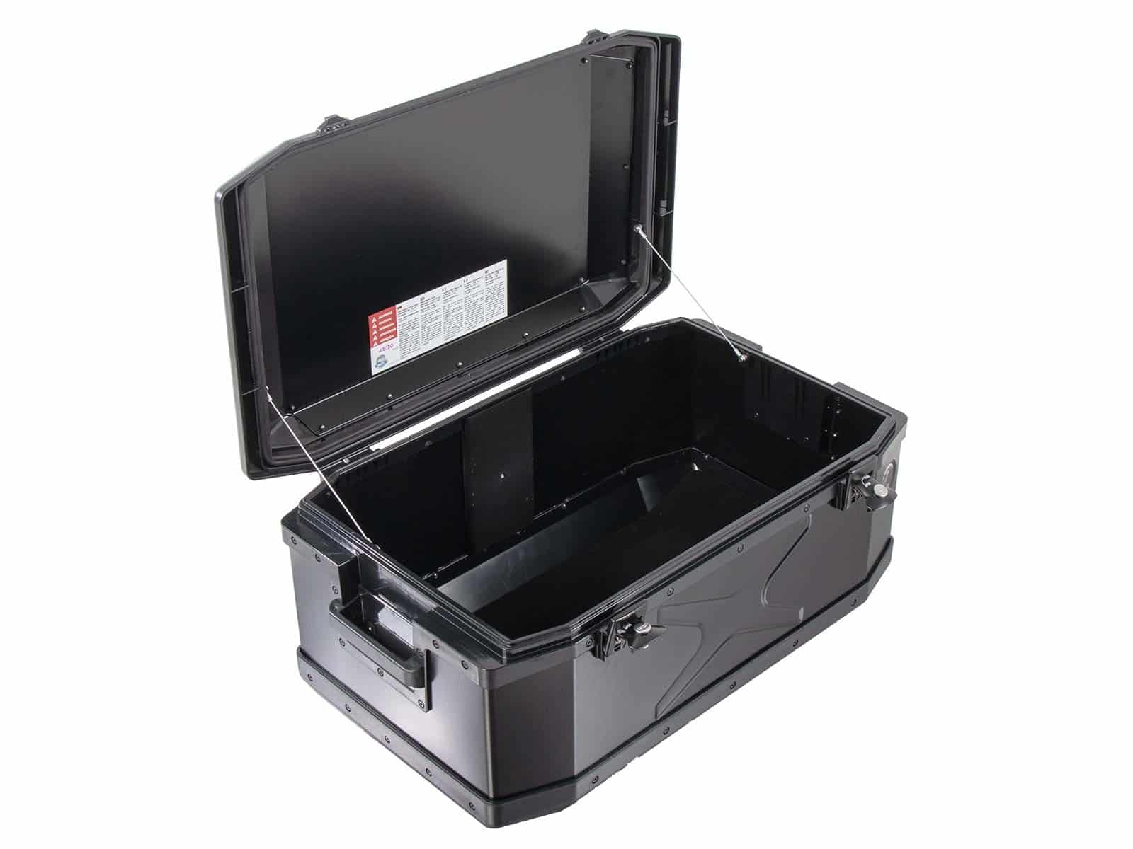 Bauletto in alluminio Xplorer 60 litri alluminio nero Hepco & Becker
