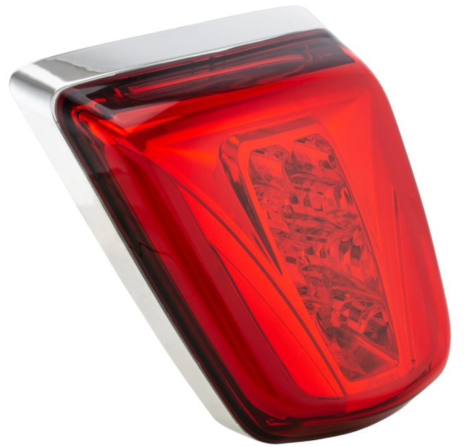 Fanale posteriore LED rosso per Vespa Primavera/​Sprint 50-150ccm, bordo - cromato