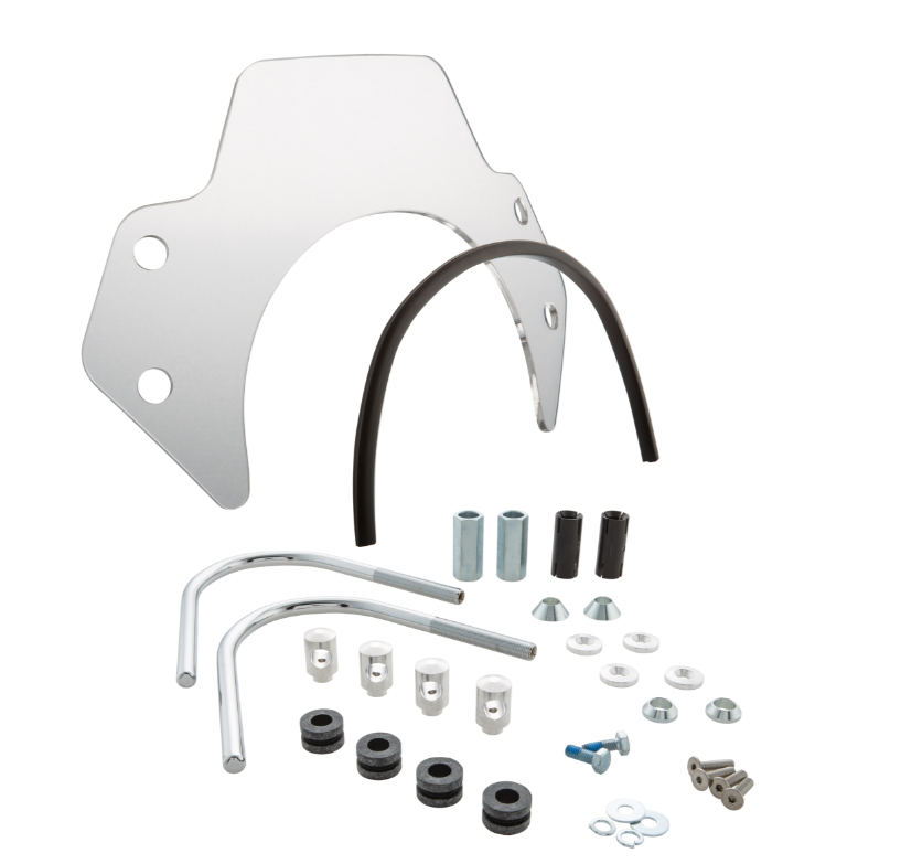 Flyscreen per Vespa GTS/GTS Super/GT/GT L 125-300cc, supporti argento, trasparenti