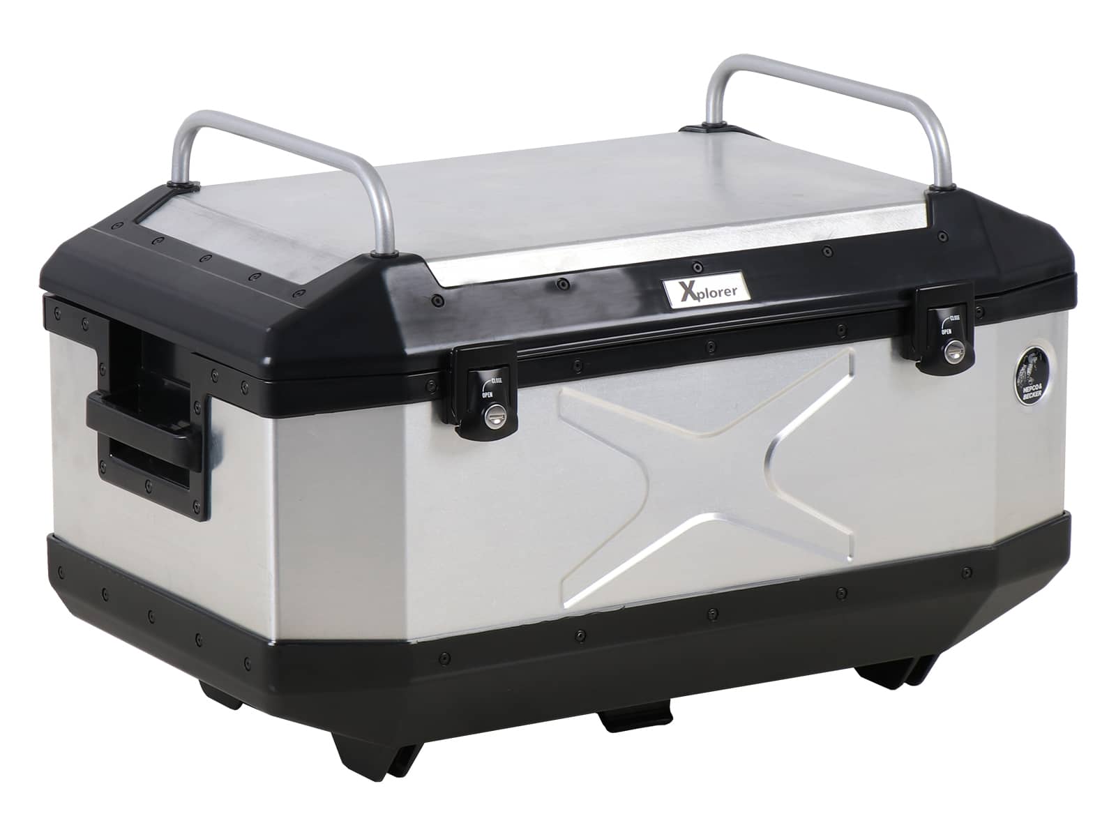 Bauletto in alluminio Xplorer 60 litri alluminio argento Hepco & Becker