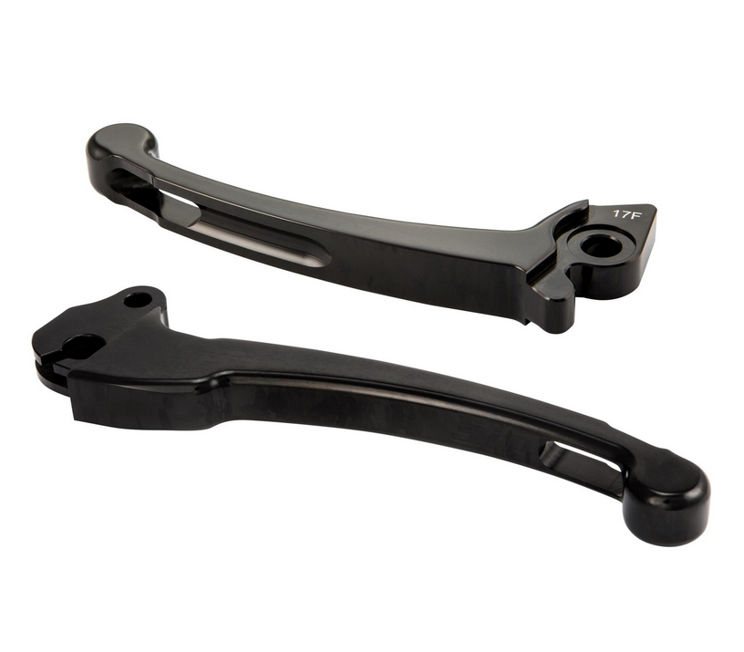 Set di leve sportive frizione/freno per Vespa PX 125-200ccm, HBZ Grimeca, destra/sinistra, nero