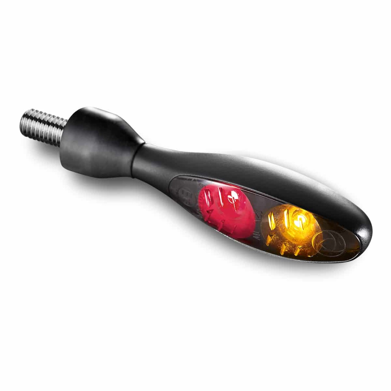 Indicatore di direzione Kellermann, luce posteriore e freno, Micro 1000 DF Dark, acciaio, LED, HL/HR, 12 V, nero opaco