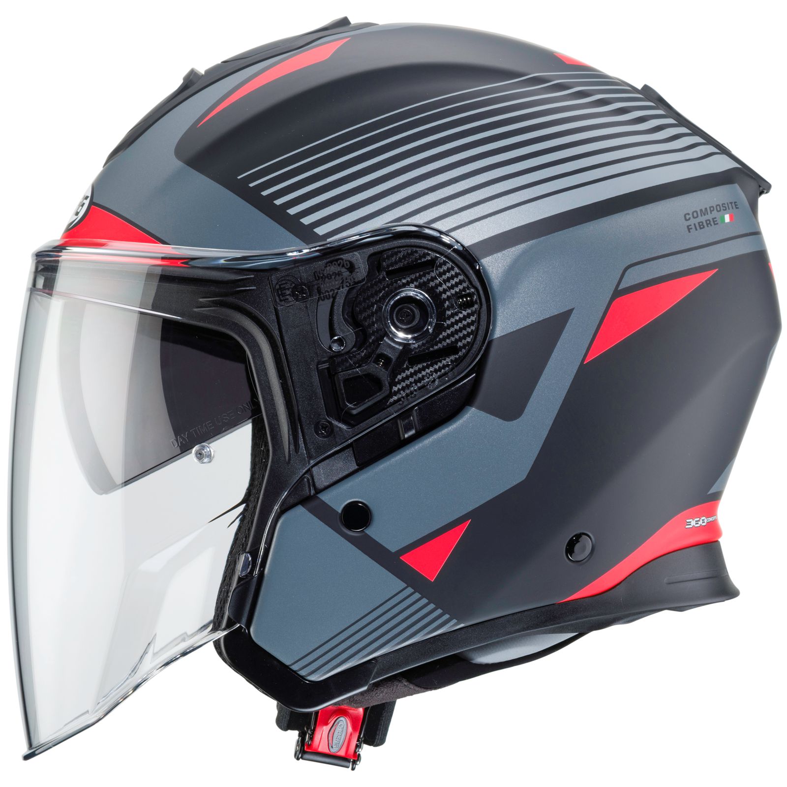 Caberg Casco Flyon Rio, nero opaco/rosso antracite