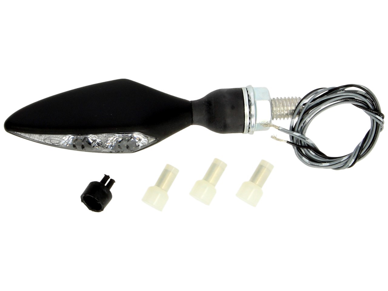 Indicatore Kellermann, rombo PL, acciaio, LED, anteriore destro, 12 V, nero satinato, omologazione E